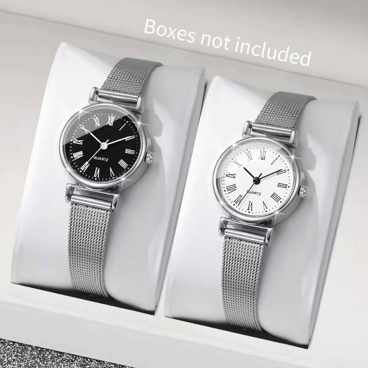 Stainless Mesh Band - 1/2 قطعة ساعة يد نسائية عصرية