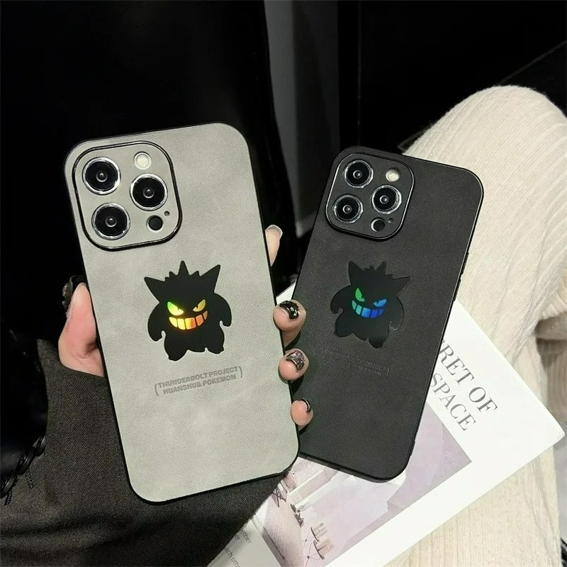 Apple Iphone 15 Pro Max - الكرتون أنيمي Gengar الجلود الملمس الليزر