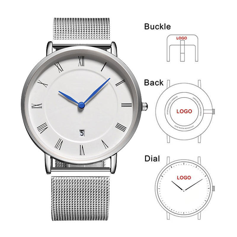 Stainless Mesh Band - ساعة رجالية كلاسيكية بسيطة للأعمال بحزام