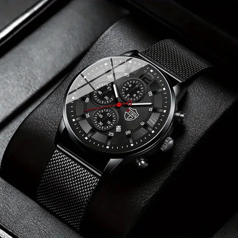 Stainless Mesh Band - ساعة كوارتز رجالية بسيطة من DEYROS