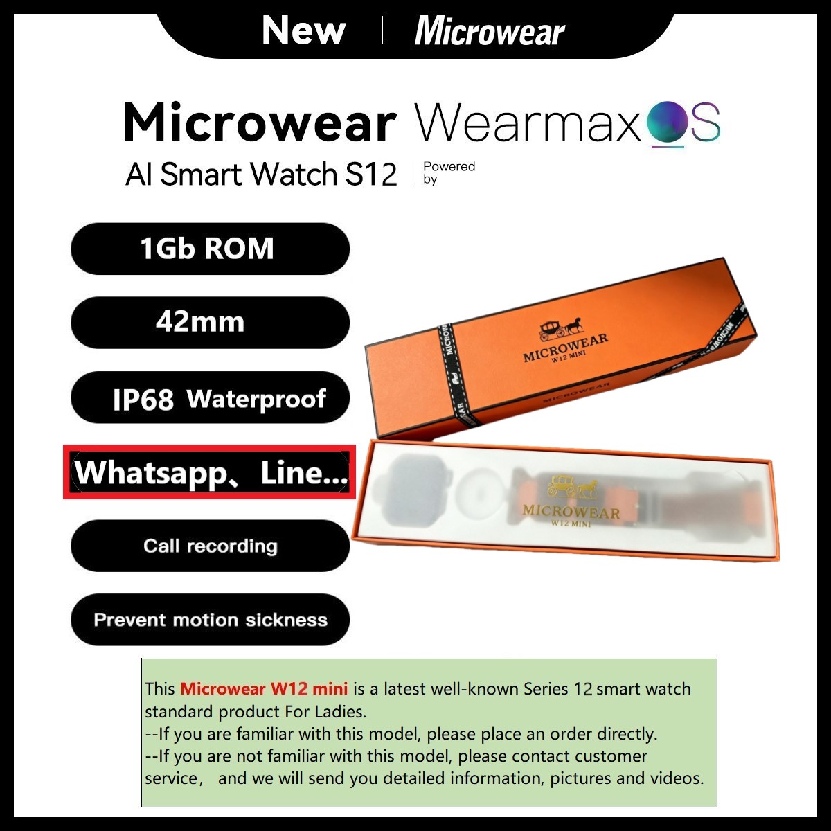 Smartwatch M Active - ساعة ذكية نسائية Microwear W12mini W11mini
