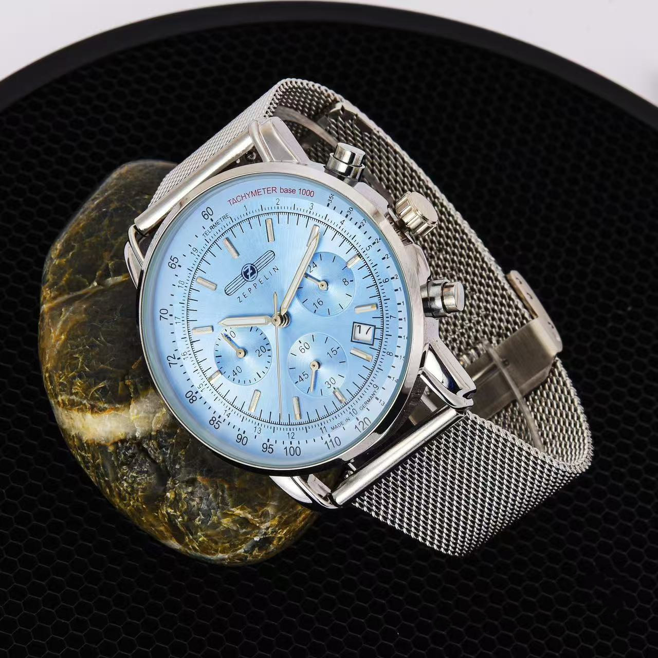 Stainless Mesh Band - ساعة كوارتز رجالية زيبيلين من مجموعة