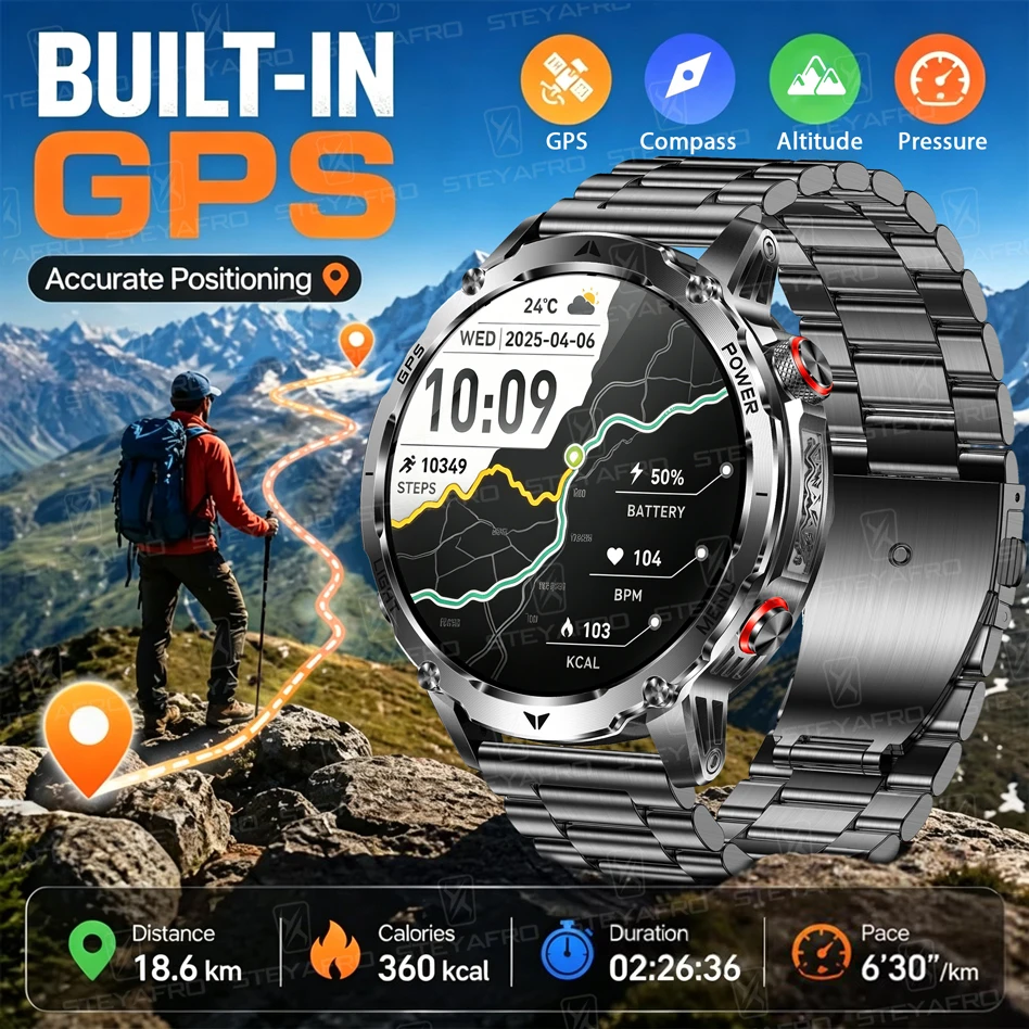 ساعة ذكية عسكرية للرجال مع نظا - مراجعة Smartwatch M Active وسعره