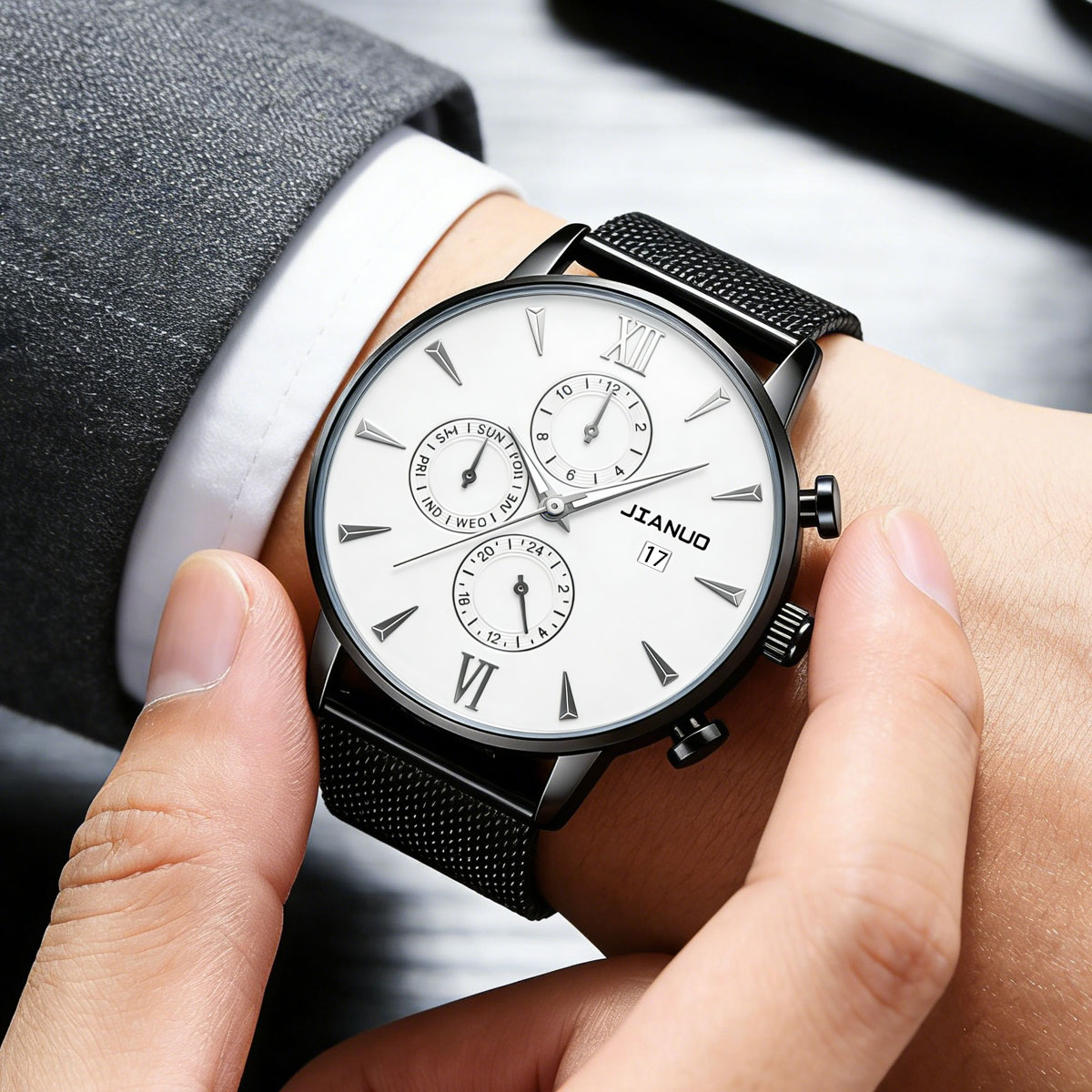 ساعة يد رجالية عصرية كاجوال بح - مراجعة Stainless Mesh Band وسعره