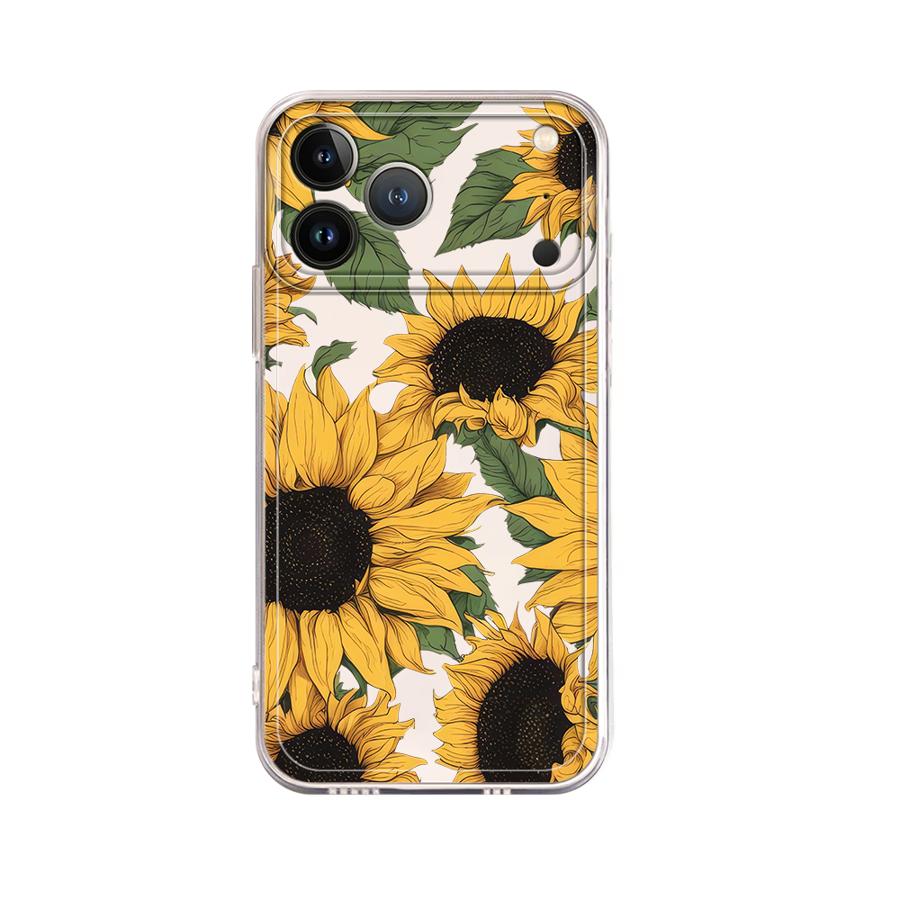 غطاء هاتف شفاف بنمط دوار الشمس - مراجعة Apple Iphone 15 Pro Max وسعره