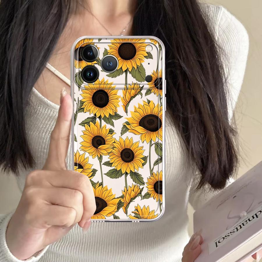 غطاء هاتف شفاف بنمط دوار الشمس - مراجعة Apple Iphone 15 Pro Max وسعره