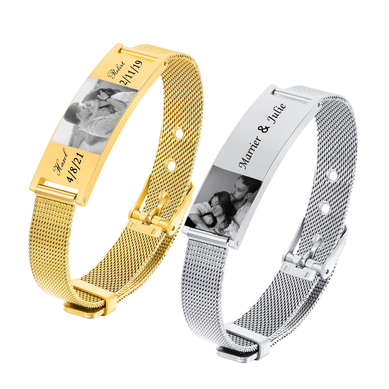 سوار معرف شخصية للنساء الرجال  - مراجعة Stainless Mesh Band وسعره