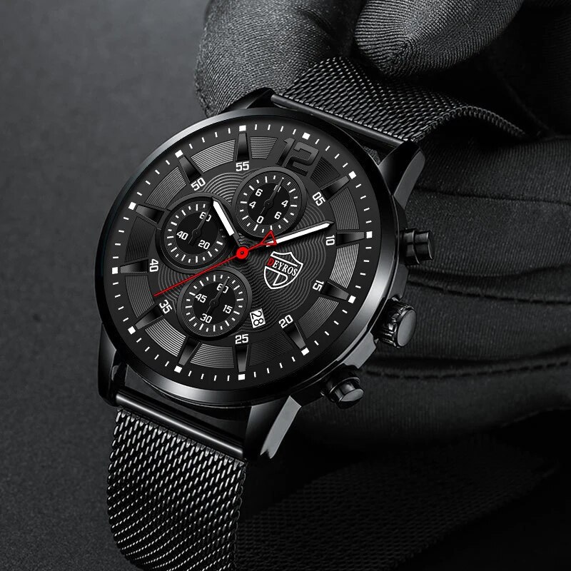 ساعة كوارتز رجالية بسيطة من DE - مراجعة Stainless Mesh Band وسعره