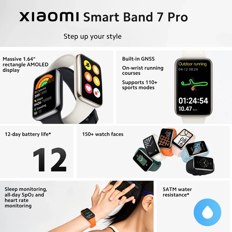 Xiaomi Smart Band 7 Pro 1.64 ب - مراجعة Smartwatch Faces وسعره