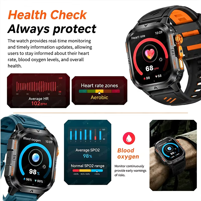 ساعة ذكية عسكرية متينة للرجال  - مراجعة Smartwatch M Active وسعره